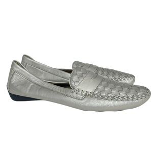 Robert Zur Leather Silver Driving Moccasins
